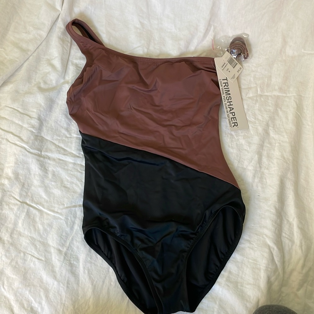 Trimshaper one shoulder bathing suit